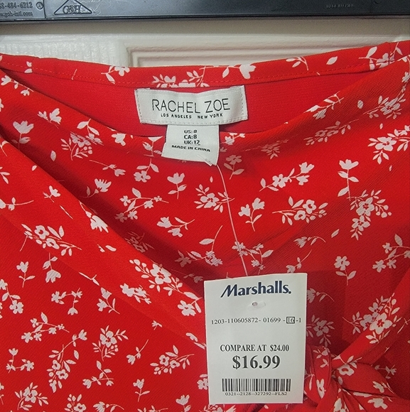 NWT Rachel Zoe Red Floral Skirt - Picture 4 of 4